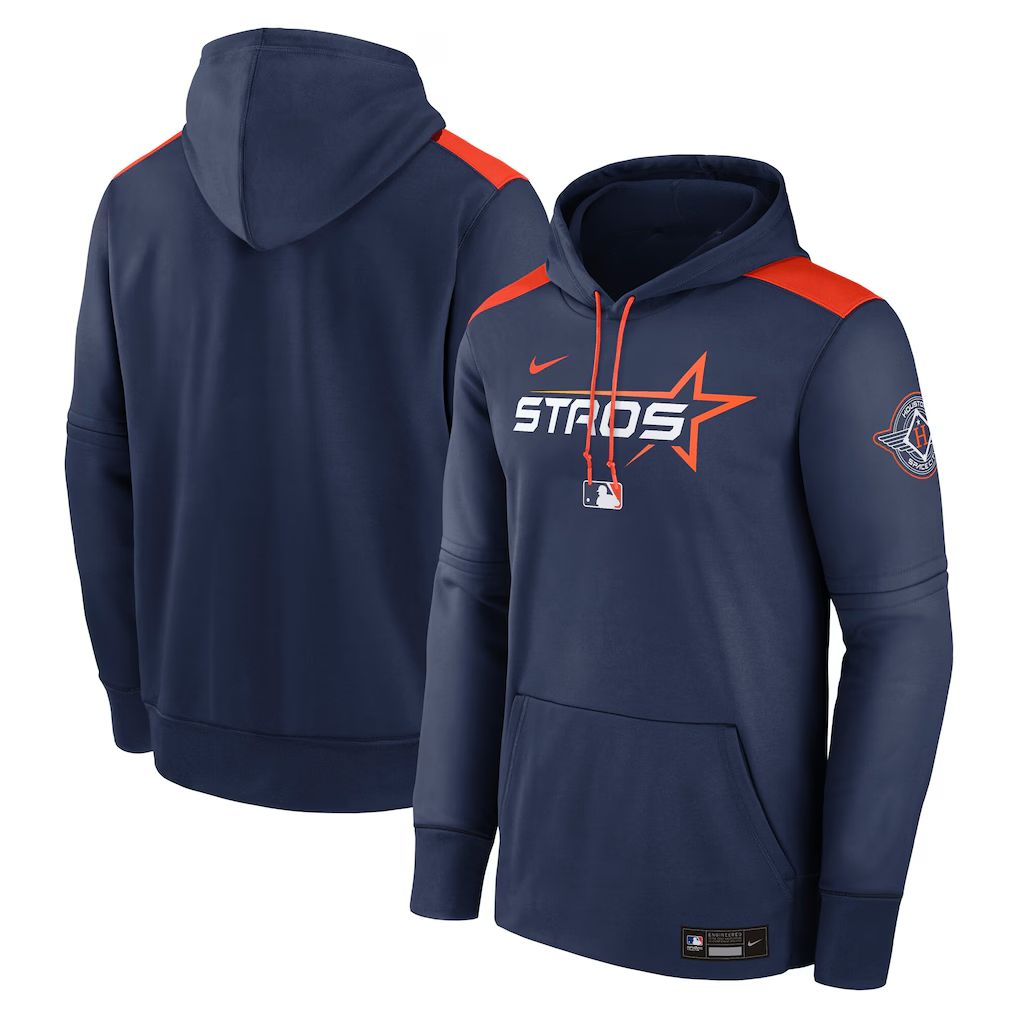 Men 2025 MLB Houston Astros Drak blue Nike hoodie style 1->houston astros->MLB Jersey